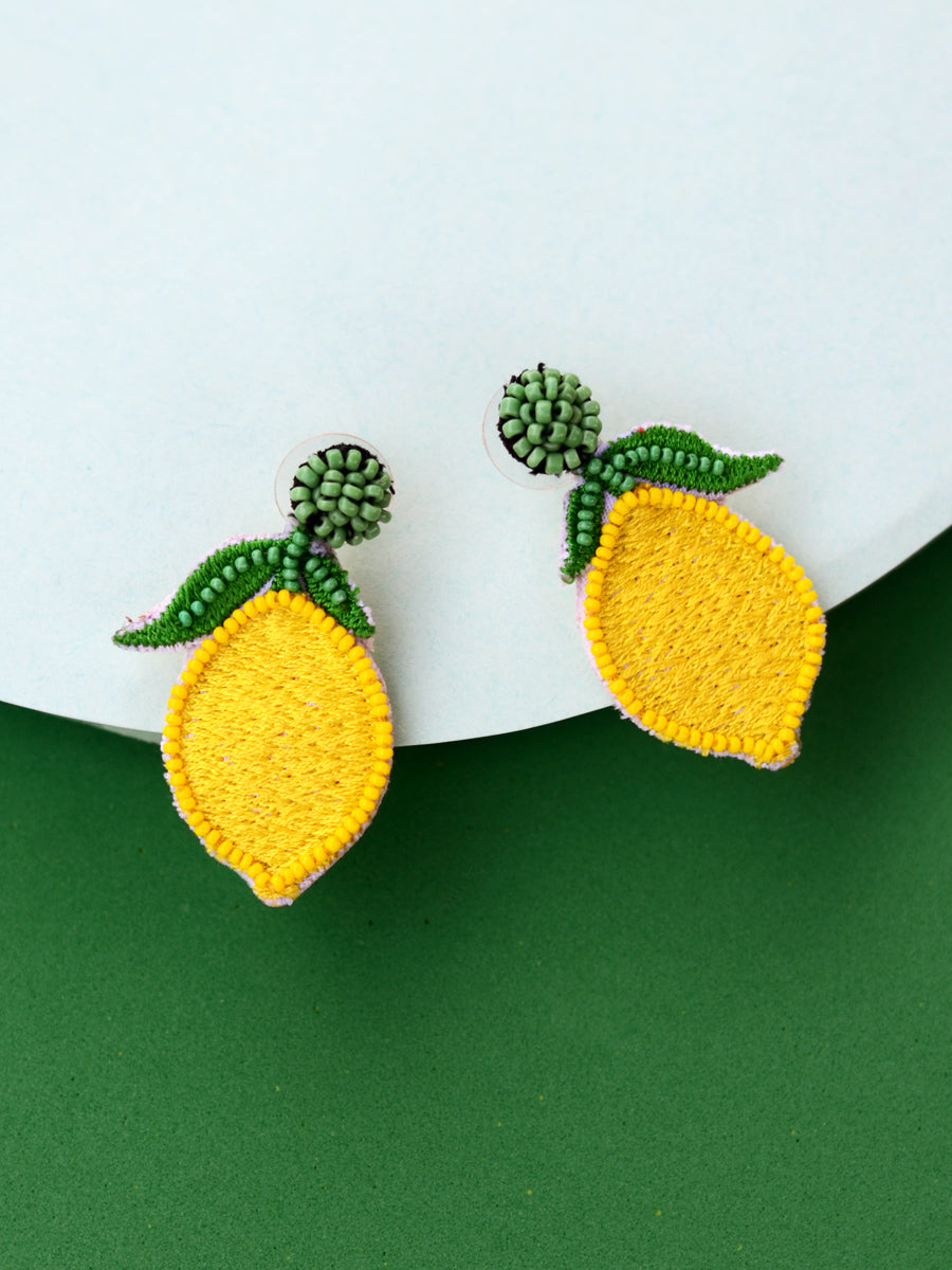 Margarita Earrings, a beautifully hand-embroidered earring from our designer collection of quirky, boho, Kundan and tassel earrings for women online.