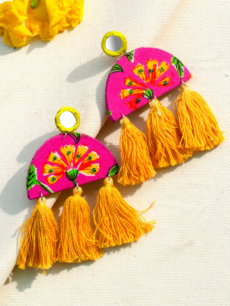 Haseena Hand-embroidered Tassel Earrings