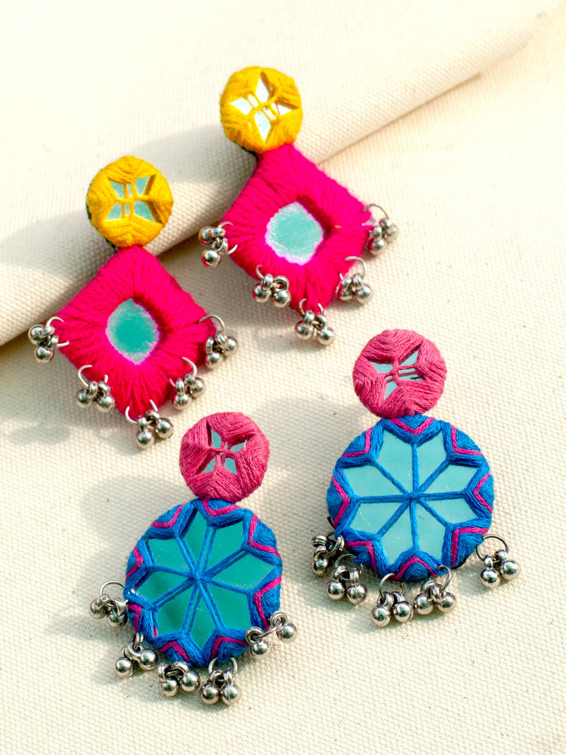 Color Pop Mirrors Earrings (Set of 2)