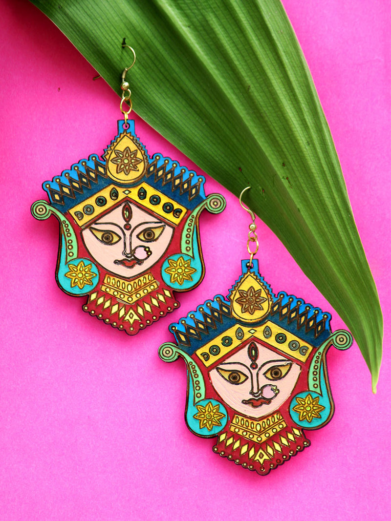 Divine Hand-painted Earrings an intricately hand painted Indo-western statement earring from our designer collection of quirky, boho earrings for women online.