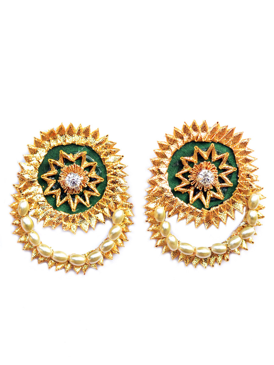 Gota Shine Earrings, a beautiful gota patti work earring with bead and stone detailing from our festive collection of gota earrings for women.