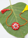 Bandhan Hand-Embroidered Rakhi (Red)