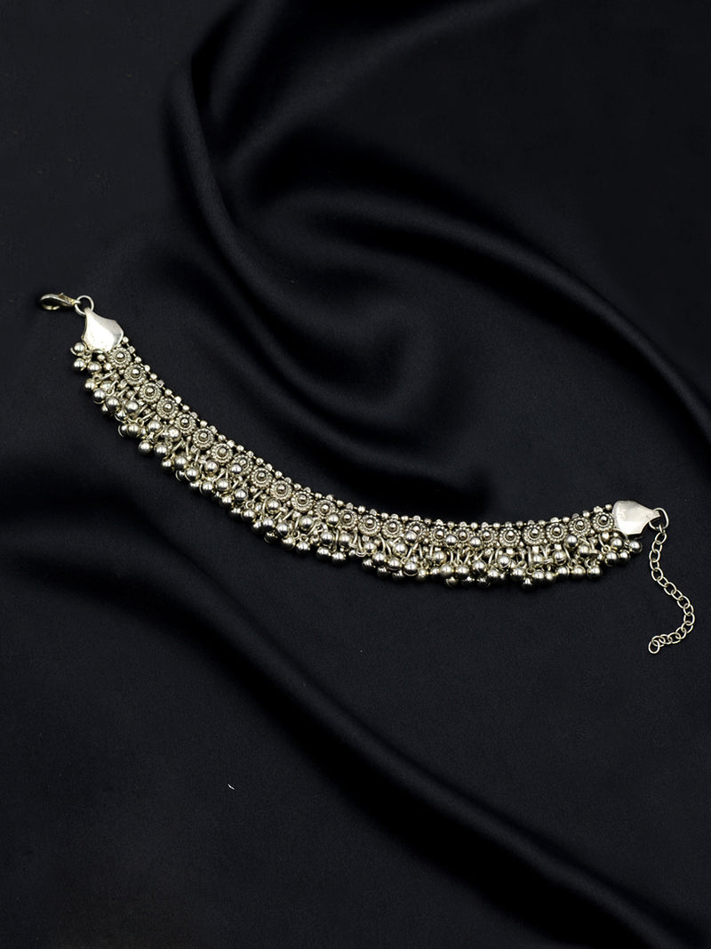 Gehna Silver Ghungroo Anklet