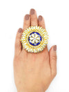 Gota Grace Ring, a hand embroidered, gota & mirror ring from our designer collection of rings for women online.