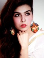 Divine Hand-painted Earrings an intricately hand painted Indo-western statement earring from our designer collection of quirky, boho earrings for women online.
