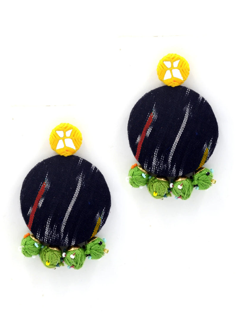 Azra Ikat Hand-Embroidered Earrings