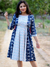 Nohra Indigo Dress, a hand embroidered ultra chic dress from our latest designer collection of boho and ethnic dresses for women online.