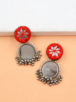 Sophia Hand-embroidered Mirror Earrings
