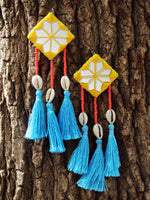Bohemian Rhapsody Hand-embroidered Tassel Earrings, a beautiful handmade hand embroidered earring with tassel from our designer collection of earrings for women.