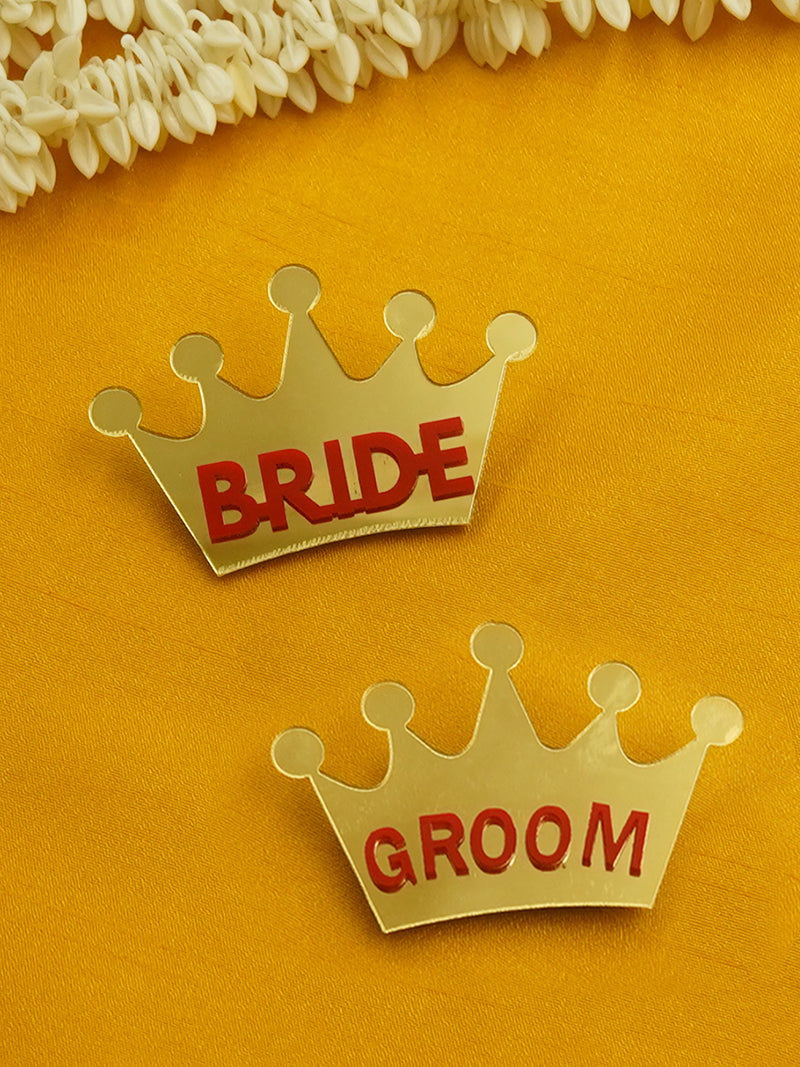 Bride + Groom Brooch Set of 2