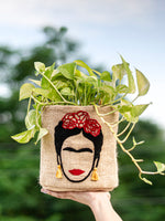 Frida Kahlo Embroidered Jute Planter