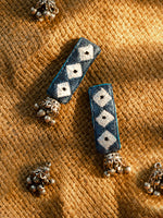 Navy Ghungroo Embroidered Earrings