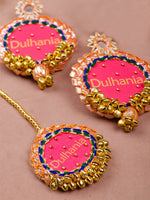 Dulhania Embroidered Gota Patti Set 2 (Earrings + Maang Tikka)