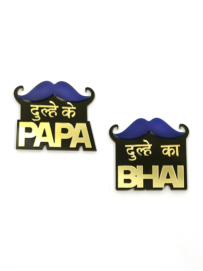 Dulhe ke Papa + Dulhe ka Bhai Brooch Set of 2