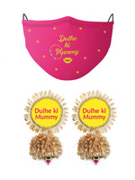 Dulhe ki Behen/Mummy/Bhabhi Face Mask + Matching Gota Patti Jhumka Set