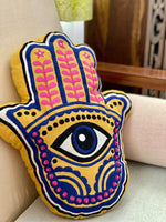 Happy Hamsa Embroidered Cushion