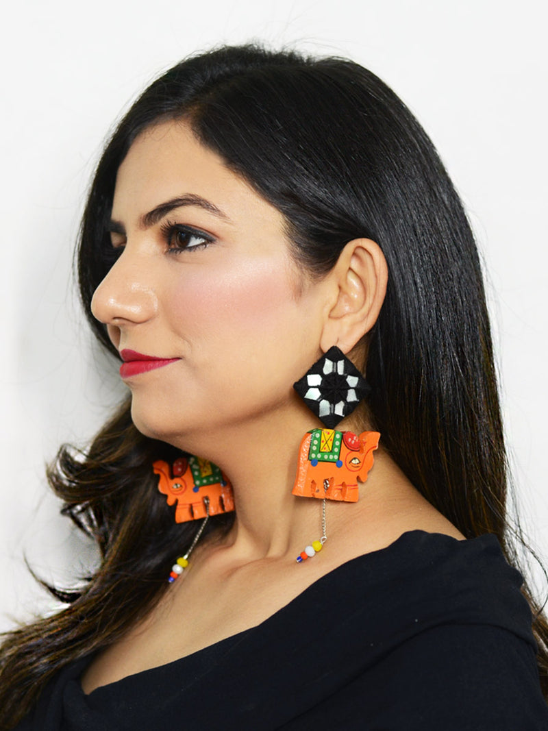 Drop Earrings Stone Earrings Gold Plated Earrings With Jhumka Hangings –  Lady India