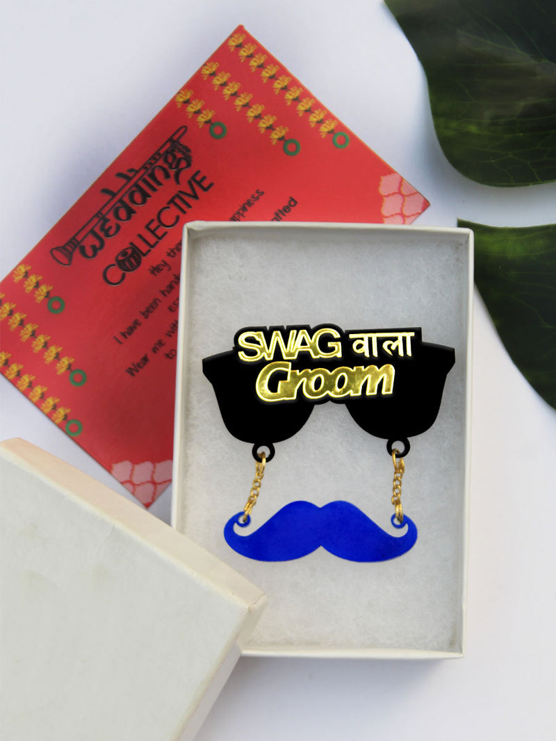 Swag Wala Groom Brooch, a unique, quirky, handmade brooch from our wide range of wedding collection for men and women.