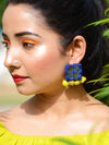 Rabia Hand-embroidered Mirror Earrings, an embroidered mirror earring from our designer collection of earrings for women.